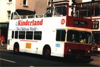 Kinderland advert with burgundy East Yorkshire livery