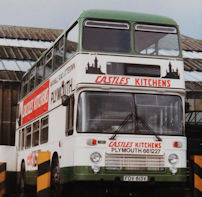 FDV815V in advertising livery for Castle Kitchens on Plymouth Citbus livery