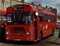 KJD420P in allover red London Transport livery