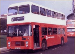 NEL118P in NBC dual-purpose red and white livery