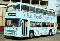 URU691S in allover advertising livery for Poole Pottery
